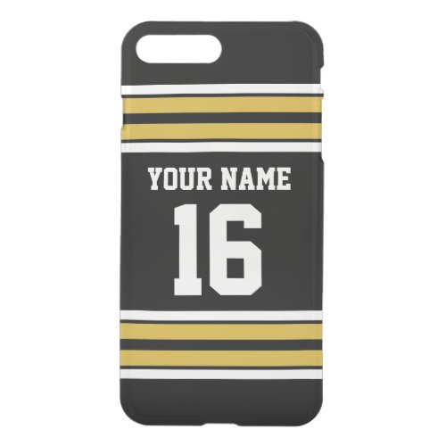 Black Gold White Team Jersey Custom Number Name iPhone 8 Plus7 Plus Case