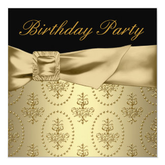 Black Gold Womans Birthday Party Invitation