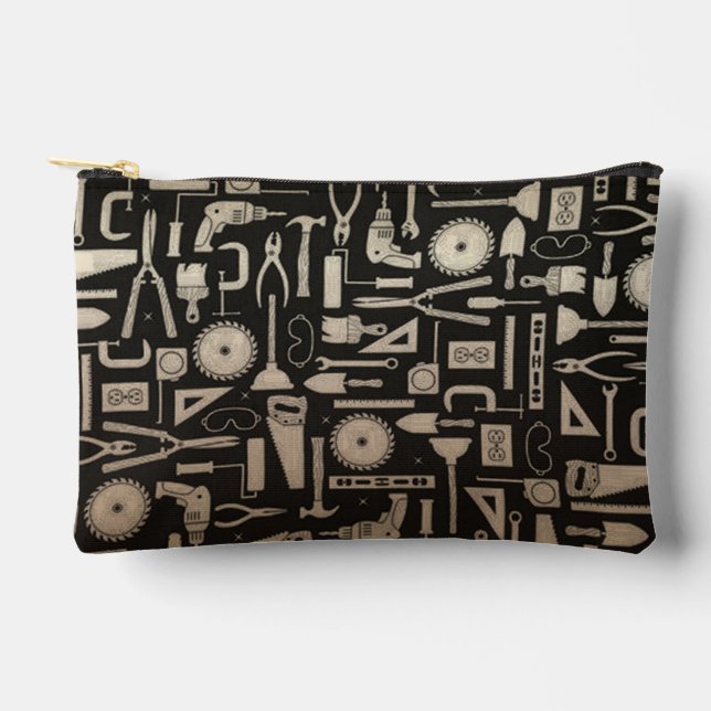 Black & Gold Workshop Tools Accessory Pouch (Front)