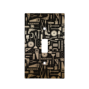Black & Gold Workshop Tools Light Switch Cover
