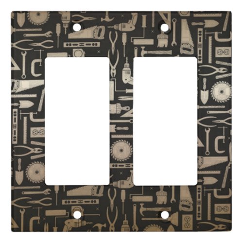 Black  Gold Workshop Tools Light Switch Cover