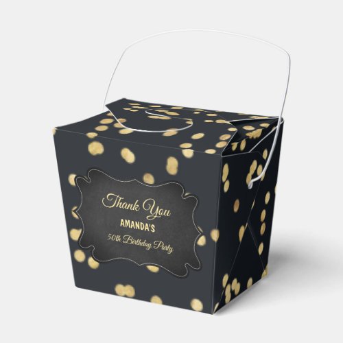 Black Gold Yellow Glitter Party  Favor Boxes