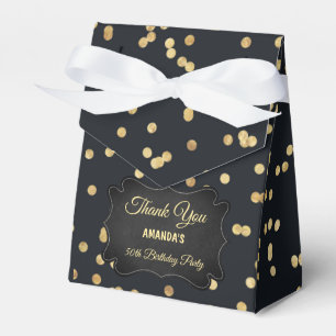 Black Gold Yellow Glitter Party Favor Boxes