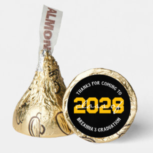 Black & Gold Yellow Graduation Class of ANY YEAR Hershey®'s Kisses®
