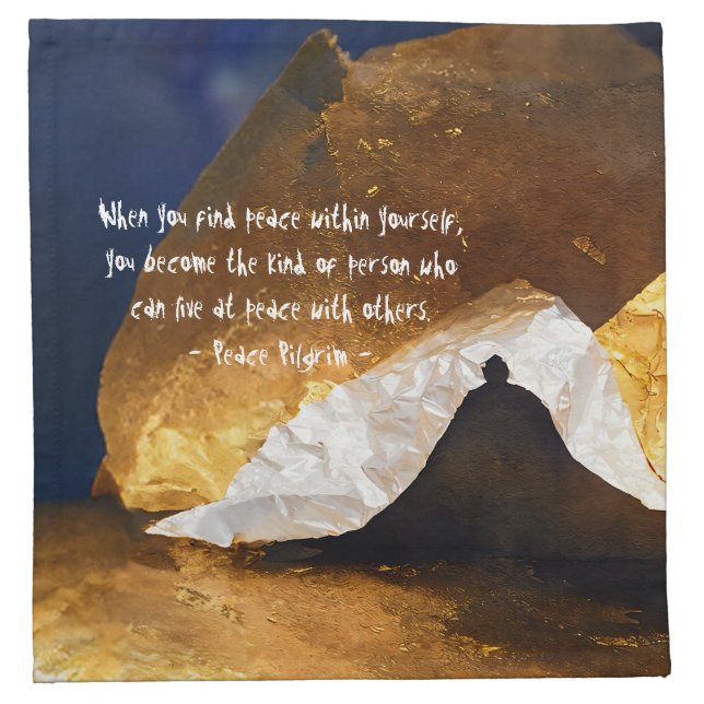 Black Gold Yoga Meditation Instructor Reiki Master Cloth Napkin (Front)