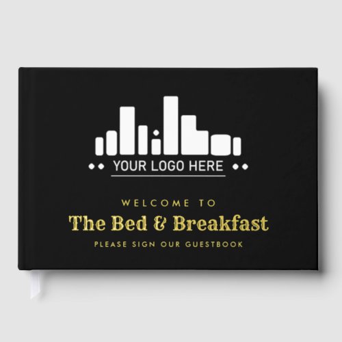 Black Gold Your Logo Bed  Breakfast Foil Guest Book