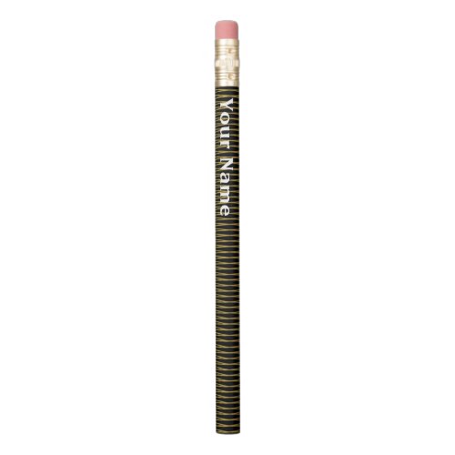 Black  Gold Zig Stripes Pencil
