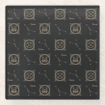 Black & Gold Zodiac Cancer Astrology Star Sign