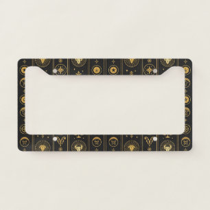 Black Gold Zodiac Sign (1) License Plate Frame
