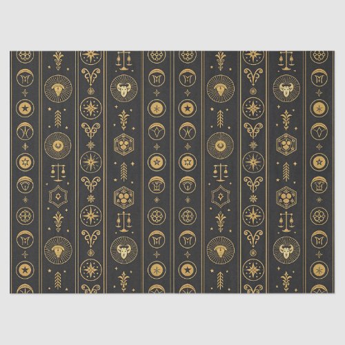 Black Gold Zodiac Sign (1) Tissue Paper
