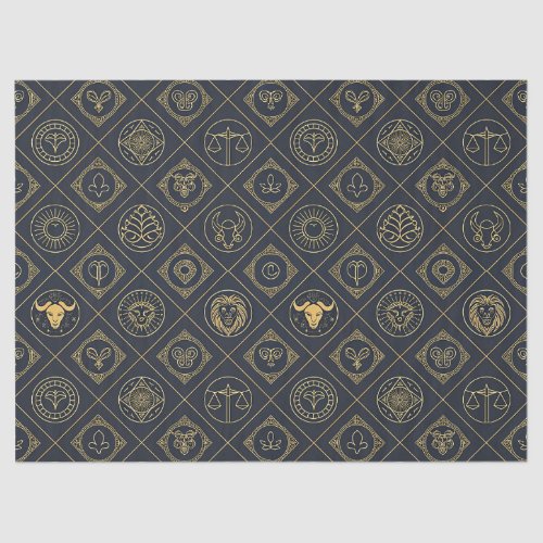 Black Gold Zodiac Sign (2) Tissue Paper