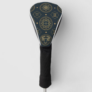 Black Gold Zodiac Sign (3) Golf Head Cover