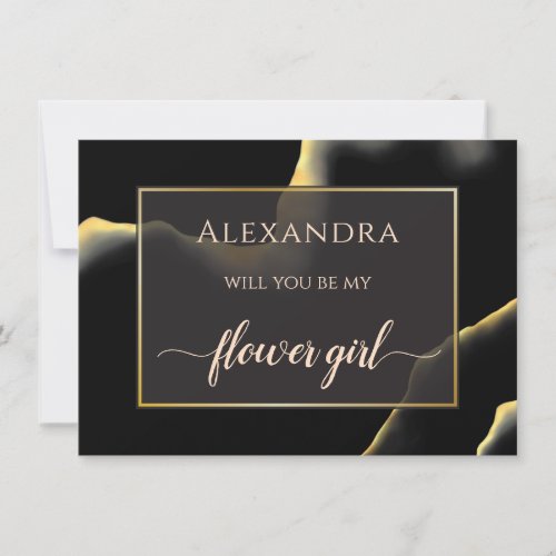 Black Golden Abstract Amazing Maid of Honor Card