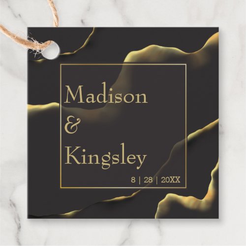 Black Golden Abstract Amazing Wedding Favor Tags
