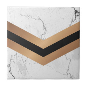 Black & Golden Abstract Ceramic Tile