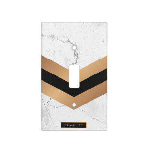 Black & Golden Abstract Light Switch Cover