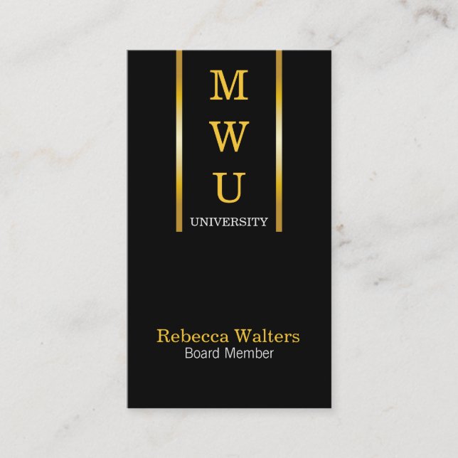 Black & Golden Banner Business Card (Front)