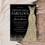Black Golden Dress Womans 21st Birthday Party Invitation<br><div class="desc">Black Golden Dress Womans 21st Birthday Party Invitation -21 and fabulous
Variations to the invitation and matching items in our store</div>