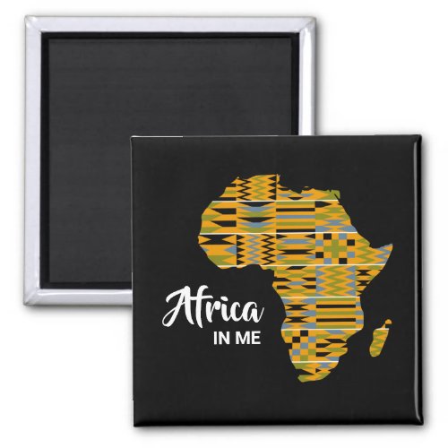 Black Golden Kente African In Me 2 square Magnet