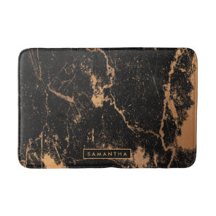 Black & Golden Marble Bath Mat