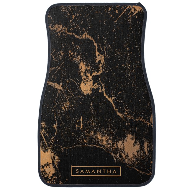 Black & Golden Marble Car Floor Mat (Front)