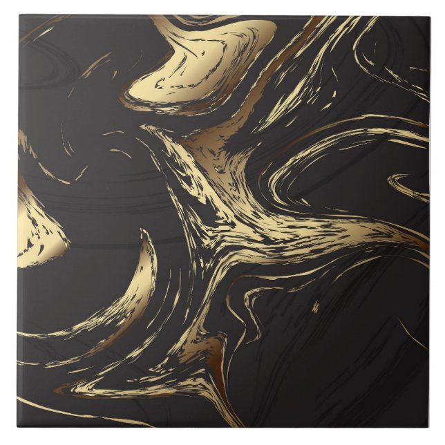 Black golden marble texture ceramic tile (Front)