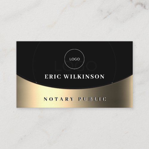 Black golden metallic faux texture Business Card