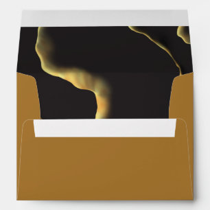 Black & Golden 💡 Modern Abstract Inky Oil Envelope