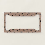 Black Golden Retriever Silhouettes on Khaki Beige License Plate Frame
