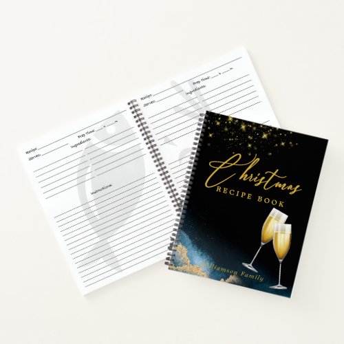 Black Golden  Sparkling Christmas Recipe Book