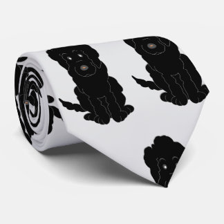 Black Goldendoodle Design Any Colour Background Neck Tie