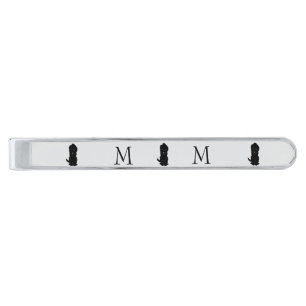 Black Goldendoodle Design Any Colour Background Silver Finish Tie Bar