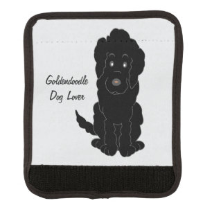 Black Goldendoodle Dog Any Colour Background Luggage Handle Wrap