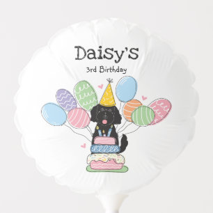 Black Goldendoodle Dog Birthday Party Balloon