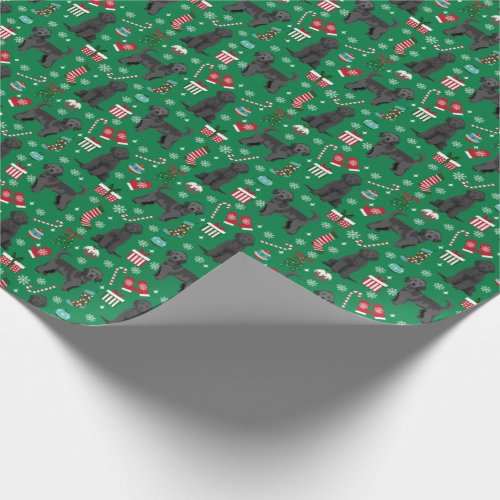 Black goldendoodle dog christmas wrapping paper