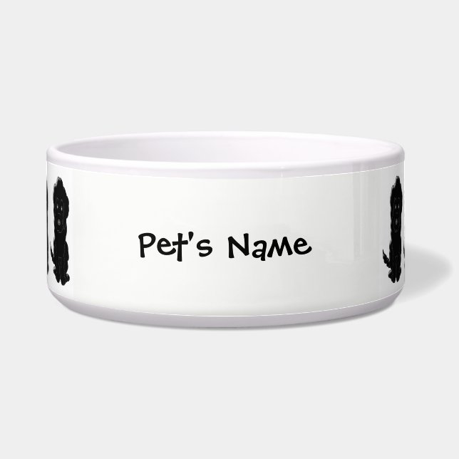 Black Goldendoodle Dog Design Bowl (Front)