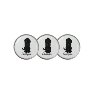 Black Goldendoodle Dog Design Golf Ball Marker