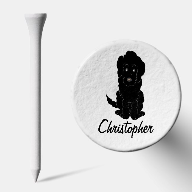 Black Goldendoodle Dog Design Golf Tees (Combo)