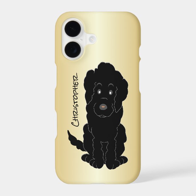 Black Goldendoodle Dog Design Personalised Case-Mate iPhone Case (Back)