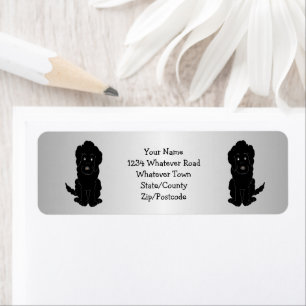 Black Goldendoodle Dog Design Return Address Label