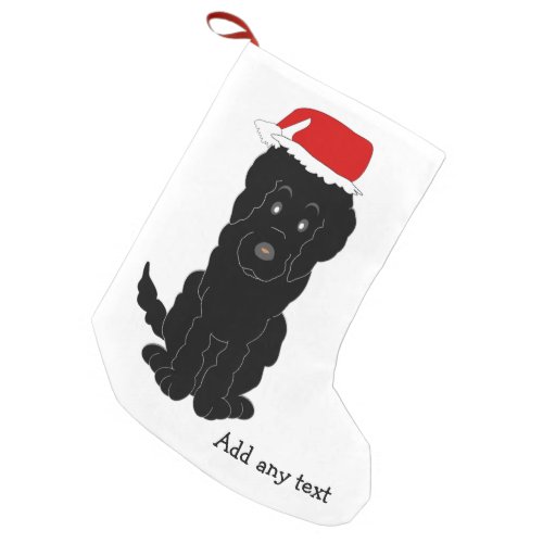 Black Goldendoodle Dog Design Small Christmas Stocking