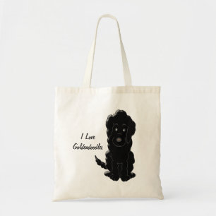 Black Goldendoodle Dog Design Tote Bag