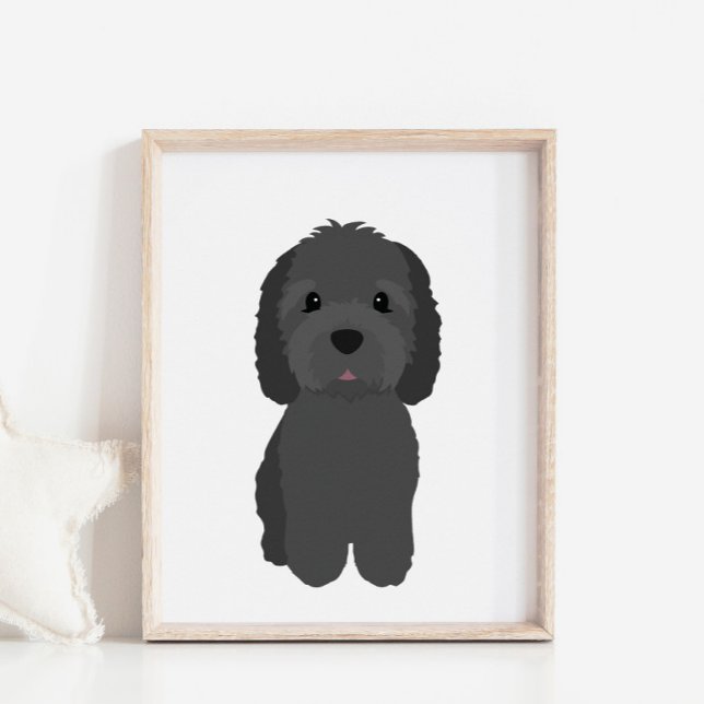 Black GoldenDoodle Dog Nursery & Kids Decor Poster (Creator Uploaded)