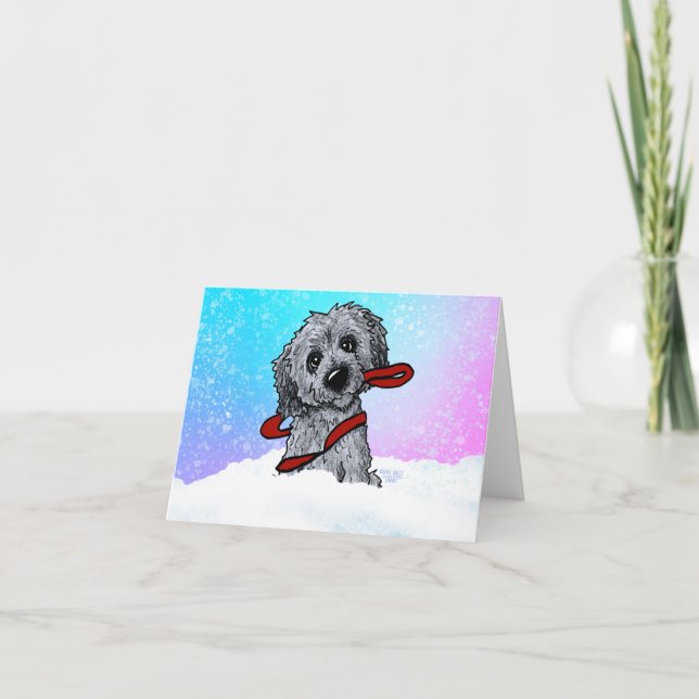 Black Goldendoodle DoodleMoji  Card (Front)