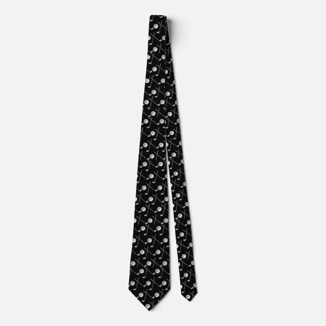 Black Golf Men's Work, Graduation, Birthday Neck Tie (Front)
