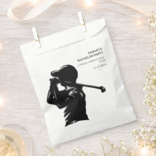 Black golfer Golfing Trip Bachelor Party minimal Favor Bag