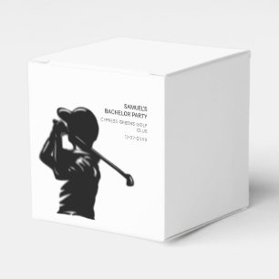 Black golfer Golfing Trip Bachelor Party minimal Favor Boxes