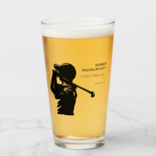 Black golfer Golfing Trip Bachelor Party minimal Glass