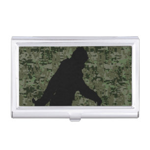 Black Gone Squatchin Woodland Digital Camouflage Business Card Holder