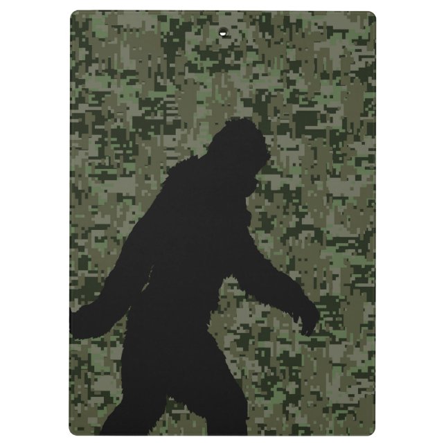 Black Gone Squatchin Woodland Digital Camouflage Clipboard (Back)